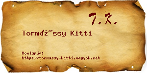 Tormássy Kitti névjegykártya