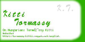 kitti tormassy business card